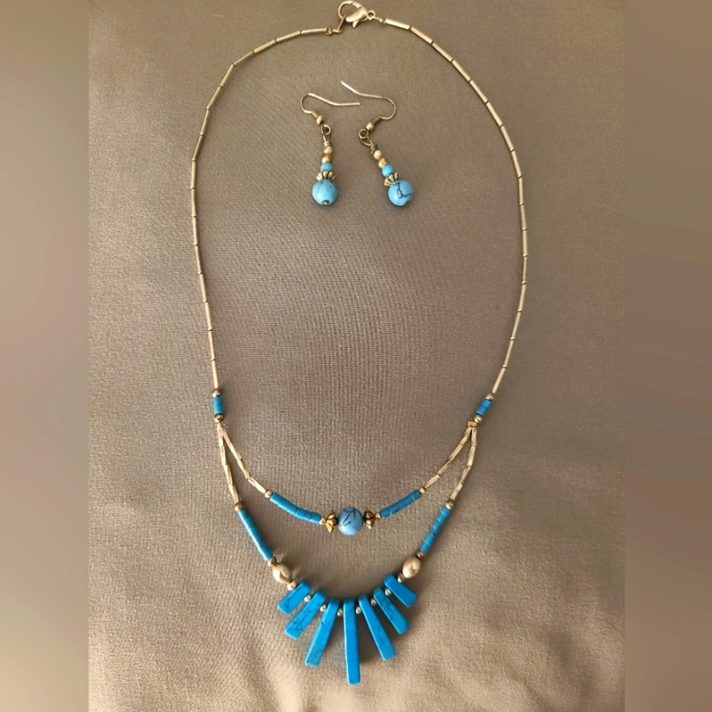 Turquoise Necklace and Earring Set